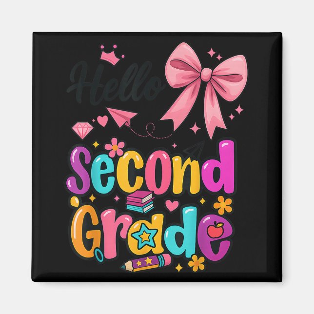 Hej Second Klass Preppy Back to school Boy Girl Magnet (Framsidan)