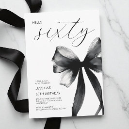 Hej Sextio Elegant Skript Bow 60-årsfirande Inbjudningar
