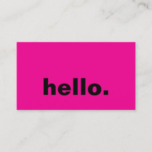 Hej Shock rosa Black Typography Anpassningsbar Sny Visitkort
