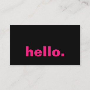 Hej Shock rosa Fuchsia Black Typography Anpassning Visitkort