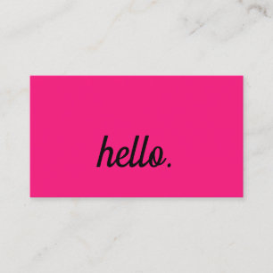 Hej Shock rosa Fuchsia Colorful Typography-skript Visitkort