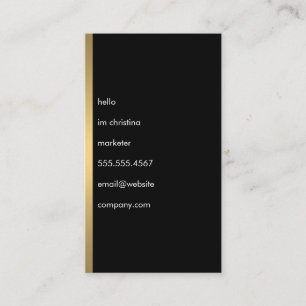 Hej Simple Text Faux Metallic Guld Trim Visitkort