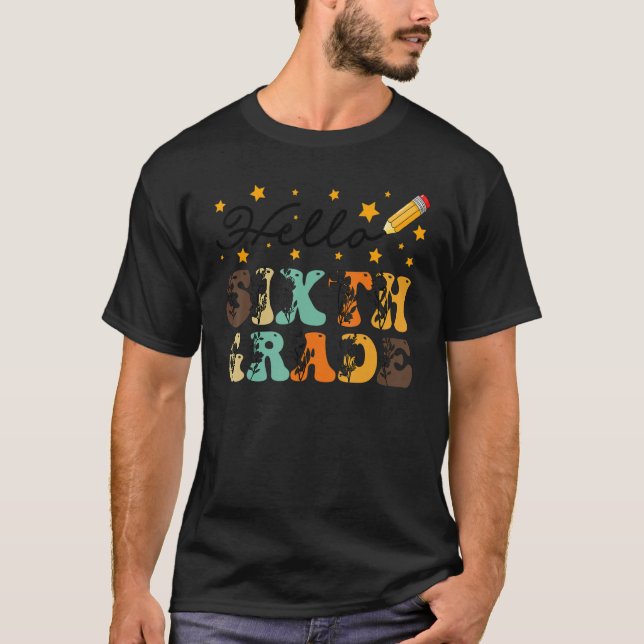Hej Sjätte Klass Back to school För barn Cute Flo T Shirt (Framsida)