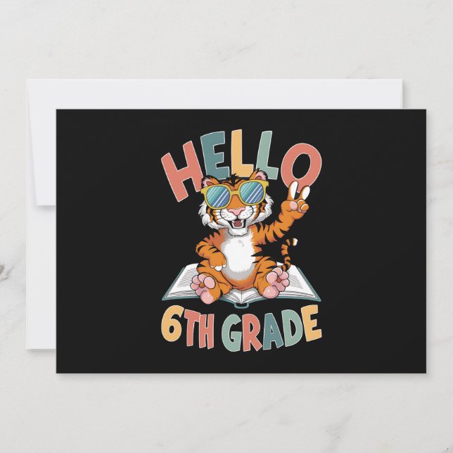 Hej Sjätte Klass Tiger Älskare Hback to School Inbjudningar (Framsida)