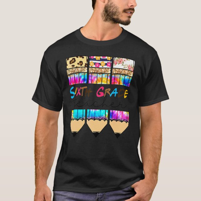 Hej sjätte klassens leopard Tie Dye Penna Söt Te T Shirt (Framsida)
