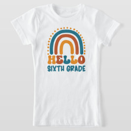 Hej sjätte regnbågregatet Klass Retro stil T Shirt