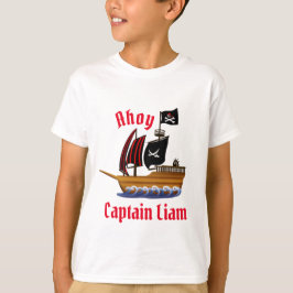 Hej Sjörövarskepp Kapten Anpassa Namn T Shirt