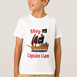 Hej Sjörövarskepp Kapten Anpassa Namn T Shirt