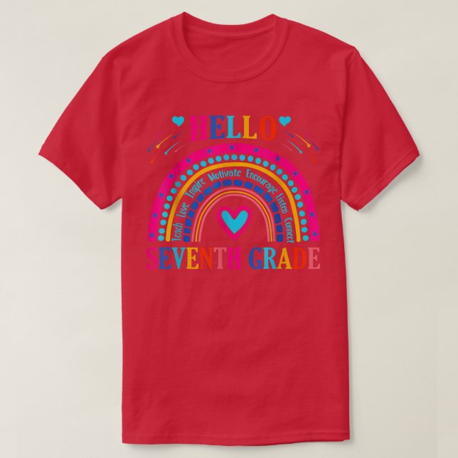 Hej sjunde Klass Back to school för lärare Gi T Shirt (Design framsida)