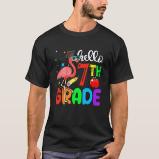 Hej Sjunde Klass Flamingo Tillbaka Till Skolan Lär T Shirt