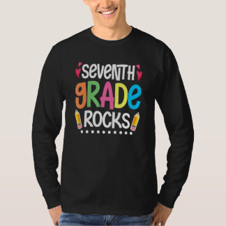 Hej Sjunde Klass Rocks Sjunde Klass Första Dagen T Shirt