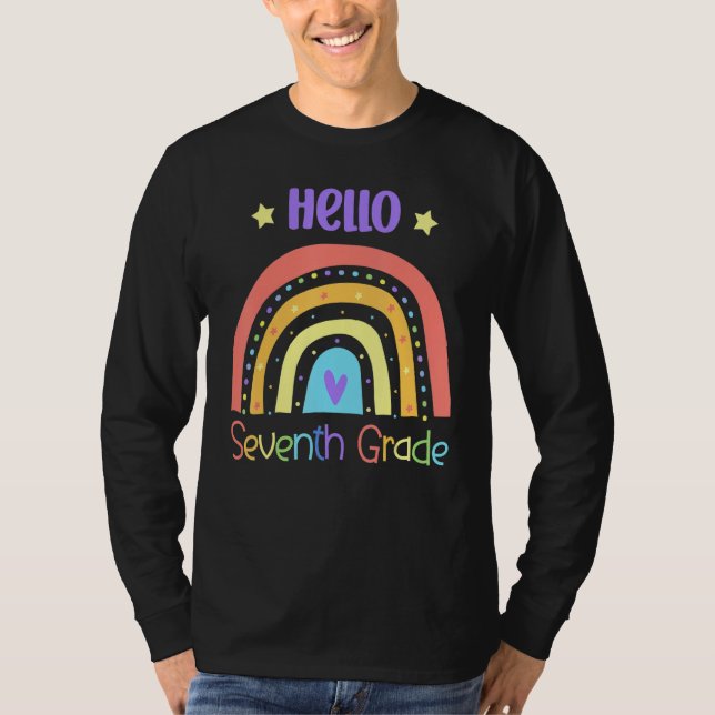 Hej Sjunde Klassens Regnbågsteam 7:e Klass T Shirt (Framsida)