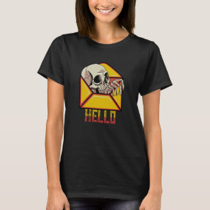 Hej Skalle Skelett Post Posttjänst Brevbärare M T Shirt