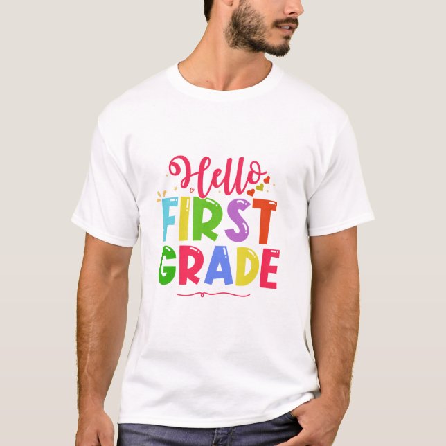 Hej Skolans sjätte Klass Back to school-6e-dag T Shirt (Framsida)