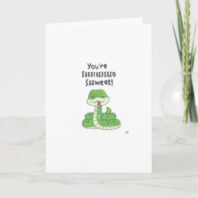 Hej - Snake Youre så Sweet Card Tack Kort (Framsida)