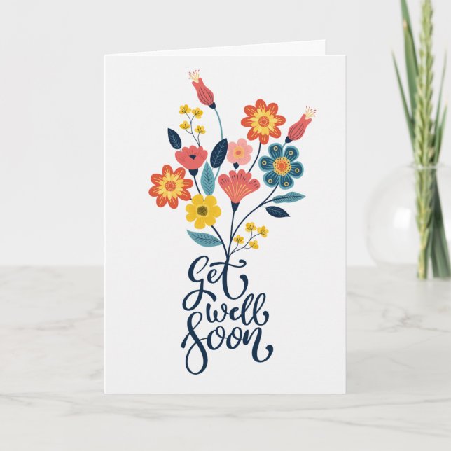 Hej snart med vackra blommor växande kort (Framsida)