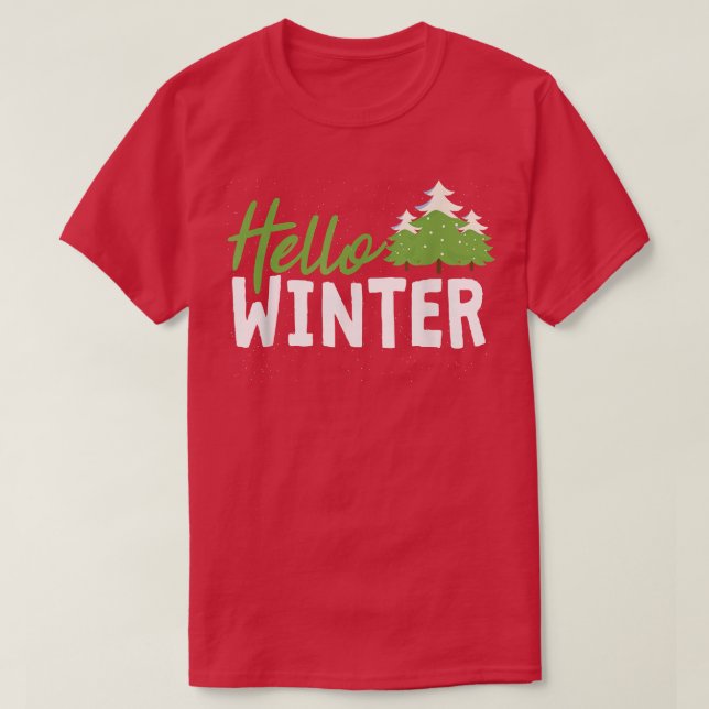 Hej Snö Winter Gräs Träd Winter Season Fanatic T Shirt (Design framsida)