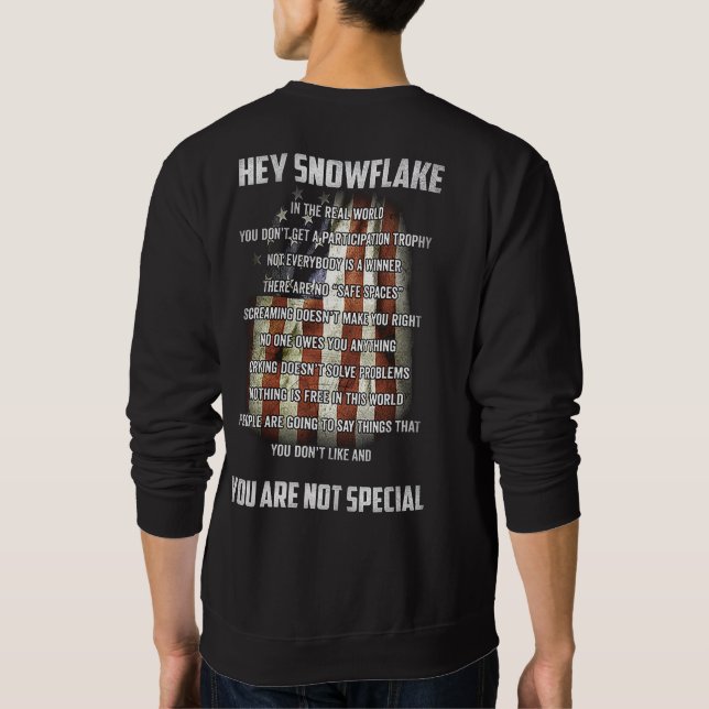 Hej Snöflinga Du är inte speciell Amerikansk flagg Lång Ärmad Tröja (Baksida)