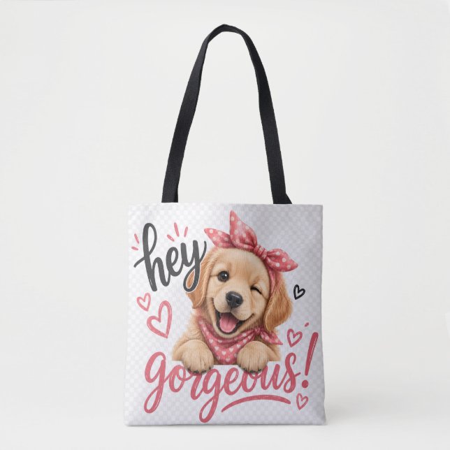Hej Snygg Söt Hund Design Tygkasse (Framsida)