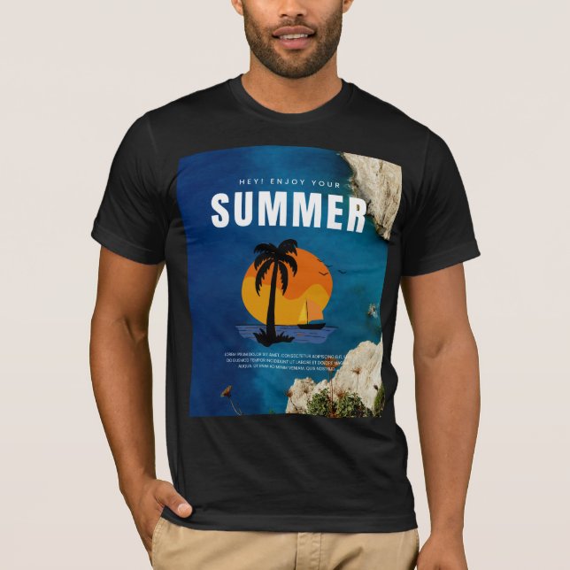Hej sol, en underbar sommardesign. t shirt (Framsida)