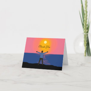 Hej Sol Magic Sunset Beach Scene Tack Kort