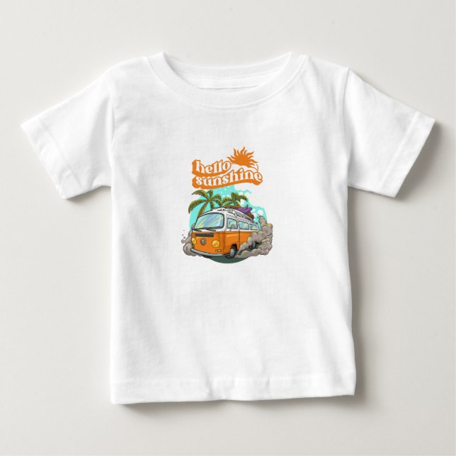 Hej sol Modern Baby | Vita skjortor T Shirt (Framsida)