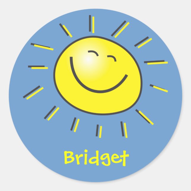 Hej sol runt klistermärke (Framsida)