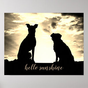 hej solljus-citat poster med hundar