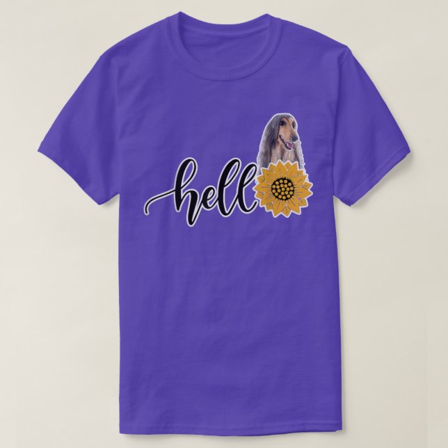 Hej Solros Afghan Hound T Shirt (Design framsida)