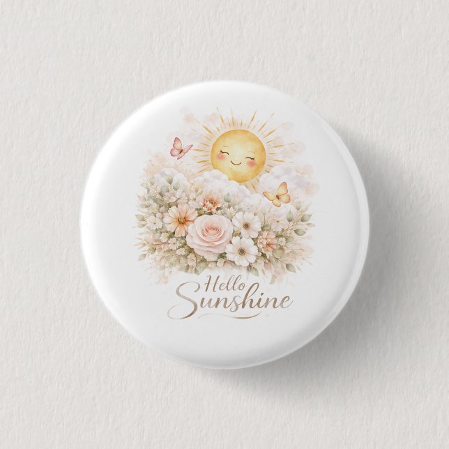 Hej Solsken Blommig Solknapp  Knapp (Framsida)