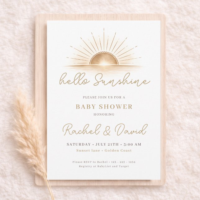 Hej Solsken Boho Sol Könsneutral Baby Shower Inbjudningar (Skapare uppladdad)