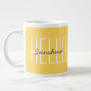 Hej Solsken Gul Modern Typografi Jumbo Mugg