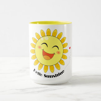 Hej Solsken Söt Sol Doodle Positiv Vibe Konst Mugg