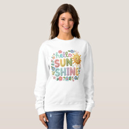 Hej Solsken Virkad Stil Blommig T Shirt