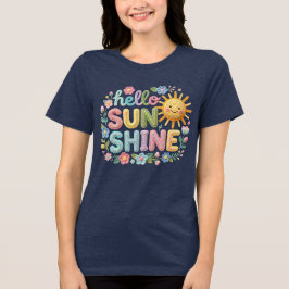 Hej Solsken Virkad Stil Blommig T Shirt