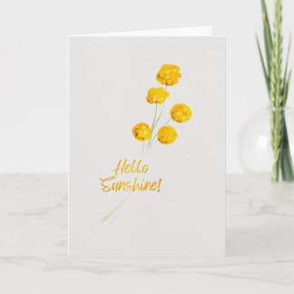 Hej Solskensgul Billy Buttons Akvarell Kort