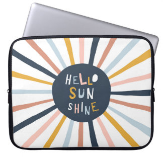 Hej Solskin: Färgfull barntypografi Laptop Fodral