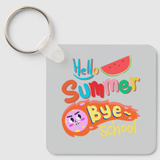 Hej sommar, adjö skola konst nyckelring