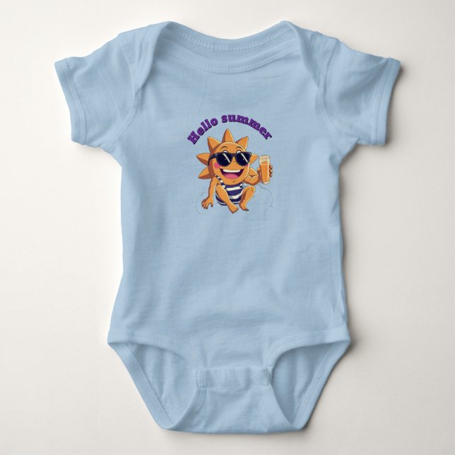 Hej sommar baby bodysuit t shirt (Framsida)