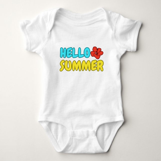 Hej Sommar Baby Jersey Bodysuit  T Shirt (Framsida)
