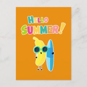 Hej Sommar! Cool Banana Rolig Semester Vykort