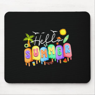 Hej Sommar Cool Färgglad Glass Grafik Sommar Musmatta