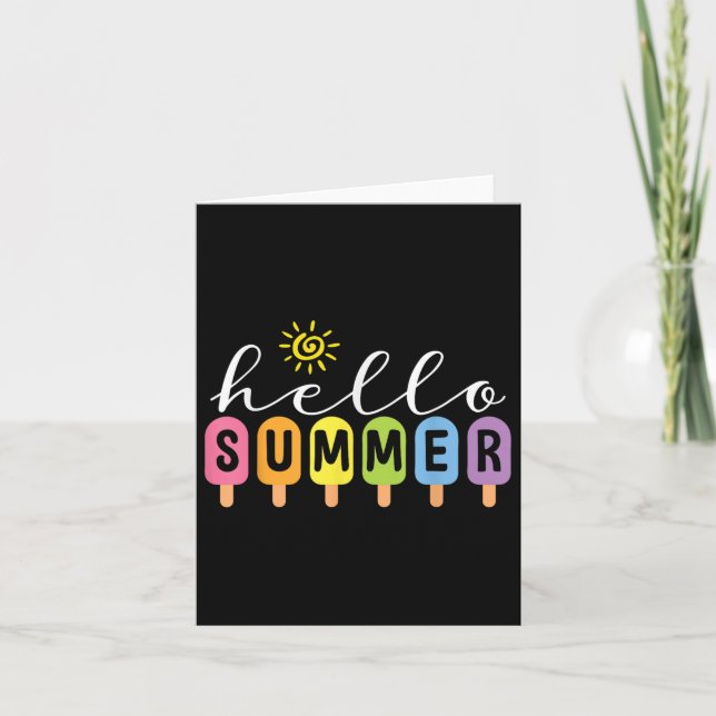 Hej Sommar Coola Färgfull popsichgrafik, sommartid Kort (Framsida)