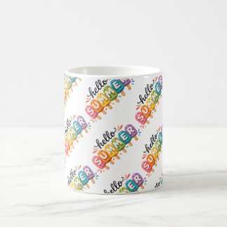 Hej sommar falskt garn design kaffemugg