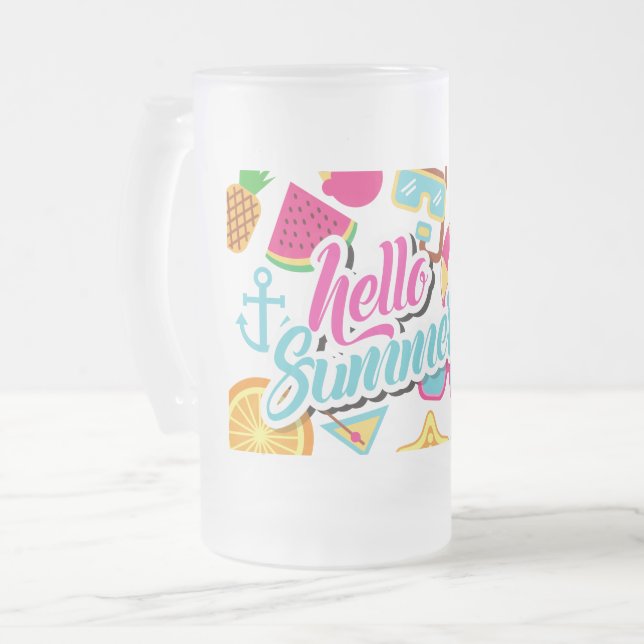 Hej sommar frostad glas ölmugg frostat ölglas (Framsida vänster)