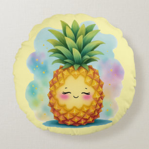 Hej Sommar Glad Ananas Rund Kudd Kudde