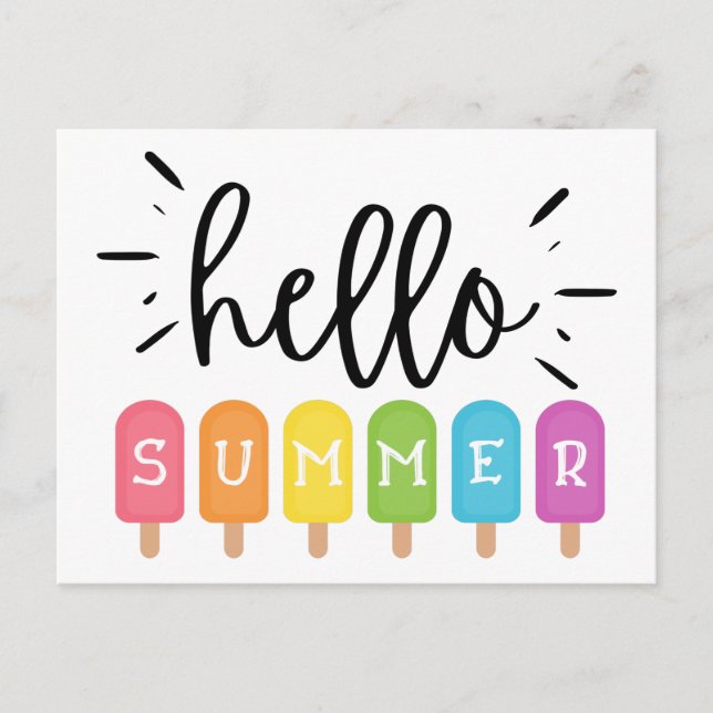 Hej Sommar-Glass-Isglass Vykort (Framsida)