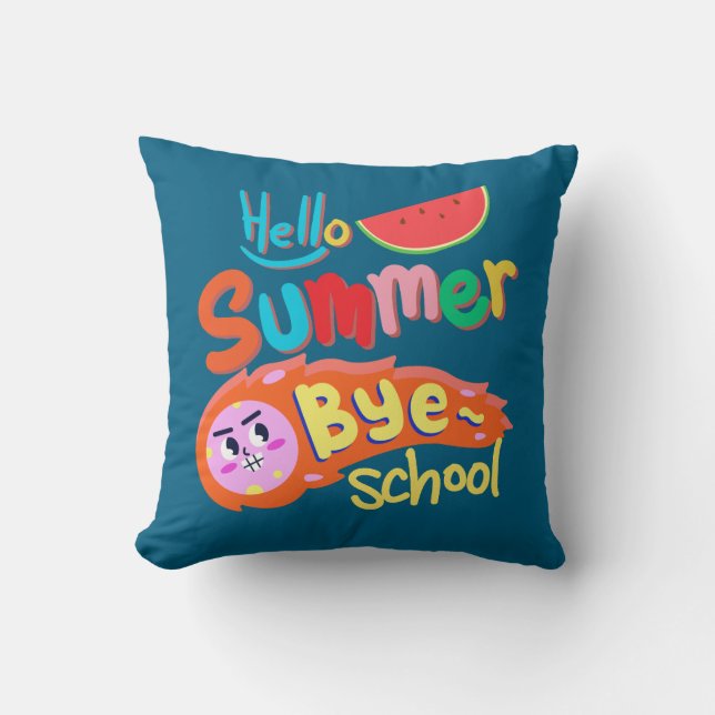 Hej sommar, hej då skola kudde (Framsida)
