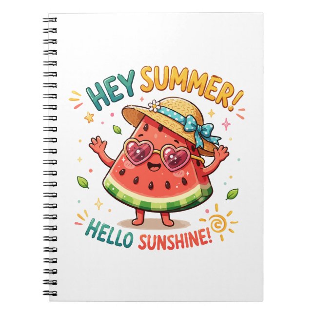 Hej sommar Hej solsken Vattenmelon Anteckningsbok (Framsidan)