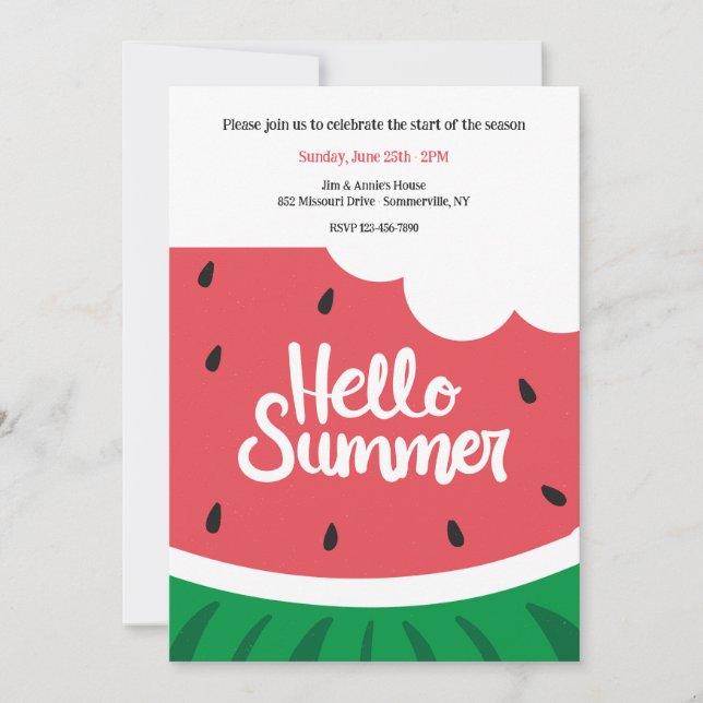 Hej Sommar Inbjudningar (Framsida)